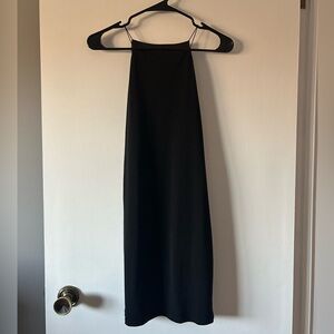 Spaghetti strap short black dress